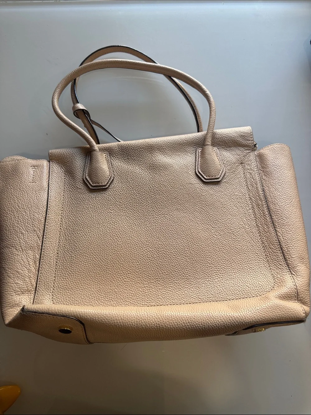 Michael Kors Metallic Nude Leather Tote with Gold Hardware